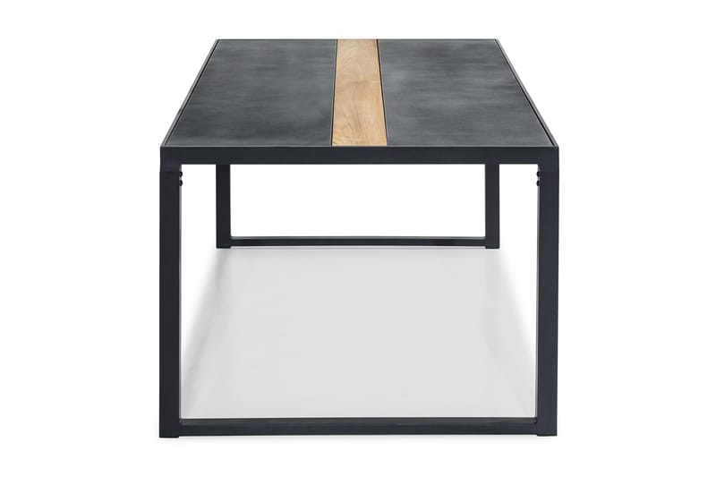 Bastian Stort Matbord Utomhus 200x100cm – Utebord i Spray glas och teak med aluminium ben - Svart - Utemöbler & utemiljö - Utebord & trädgårdsbord - Matbord utomhus