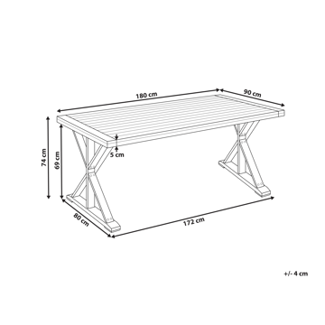 Matbord utomhus Calabritto 90 cm 180 cm Akaciaträ - Brun - Utemöbler & utemiljö - Utebord & trädgårdsbord - Matbord utomhus