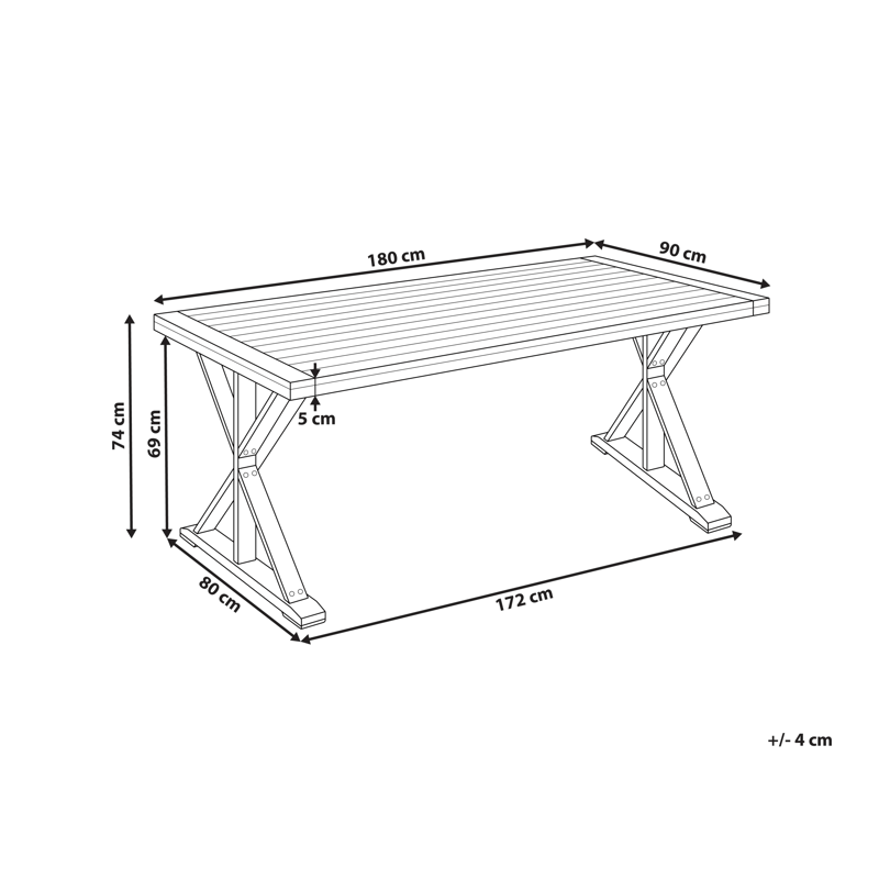 Matbord utomhus Calabritto 90 cm 180 cm Akaciaträ - Brun - Utemöbler & utemiljö - Utebord & trädgårdsbord - Matbord utomhus