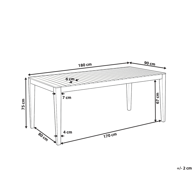 Matbord utomhus Chioggia 90x180 cm Akaciaträ - Brun - Utemöbler & utemiljö - Utebord & trädgårdsbord - Matbord utomhus