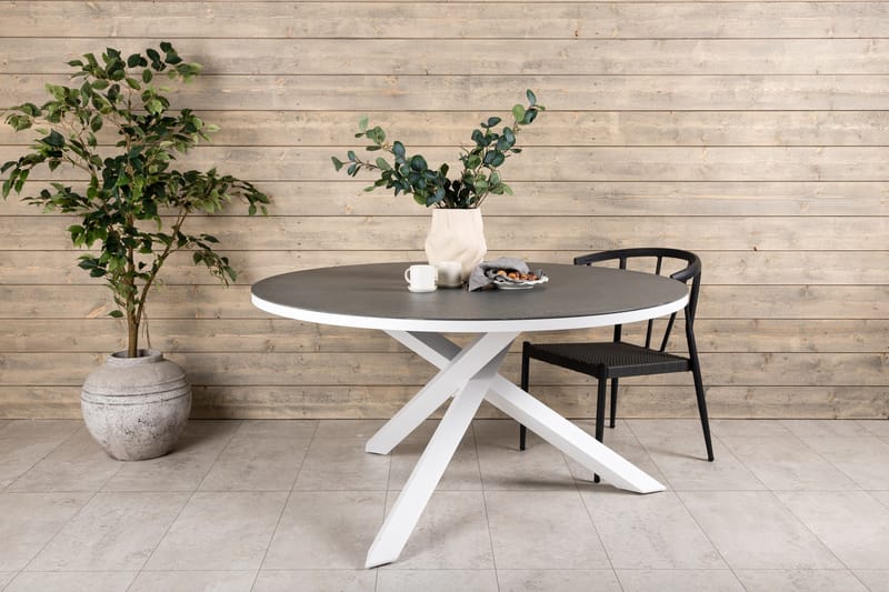 Copacabana Matbord Utomhus Rund 140 cm - Grå/Vit - Utemöbler & utemiljö - Utebord & trädgårdsbord - Matbord utomhus