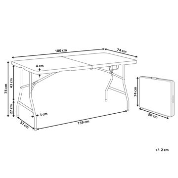 Matbord utomhus För 6 Personer Cugnoli 180 cm 74 cm - Vit/Silver - Utemöbler & utemiljö - Utebord & trädgårdsbord - Matbord utomhus