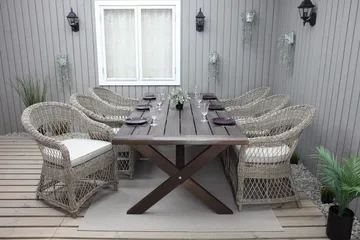 Hains Fasta Matbord Utomhus 220 cm - Brun - Utemöbler & utemiljö - Utebord & trädgårdsbord - Matbord utomhus