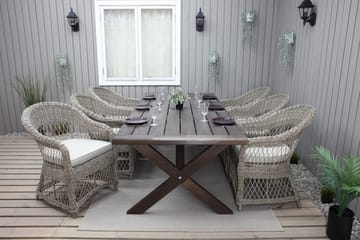 Hains Fasta Matbord Utomhus 220 cm - Brun - Utemöbler & utemiljö - Utebord & trädgårdsbord - Matbord utomhus