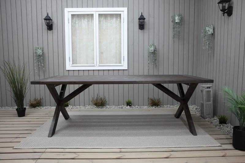 Hains Fasta Matbord Utomhus 220 cm - Brun - Utemöbler & utemiljö - Utebord & trädgårdsbord - Matbord utomhus