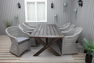 Hains Fasta Matbord Utomhus 220 cm - Brun - Utemöbler & utemiljö - Utebord & trädgårdsbord - Matbord utomhus