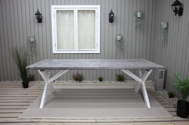 Hains Fasta Matbord Utomhus 220 cm - Svart/Grå/Vit - Utemöbler & utemiljö - Utebord & trädgårdsbord - Matbord utomhus