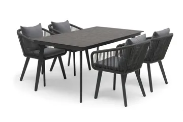 Hillerstorp Hunneslätt Utebord 90X150 Cm - Svart|Grå - Utemöbler & utemiljö - Utebord & trädgårdsbord - Matbord utomhus