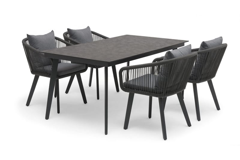 Hillerstorp Hunneslätt Utebord 90X150 Cm - Svart|Grå - Utemöbler & utemiljö - Utebord & trädgårdsbord - Matbord utomhus