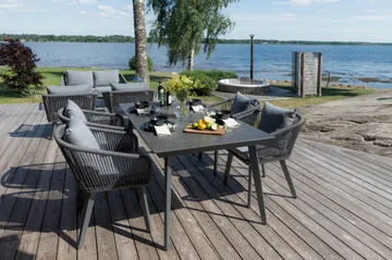 Hillerstorp Hunneslätt Utebord 90X150 Cm - Svart|Grå - Utemöbler & utemiljö - Utebord & trädgårdsbord - Matbord utomhus