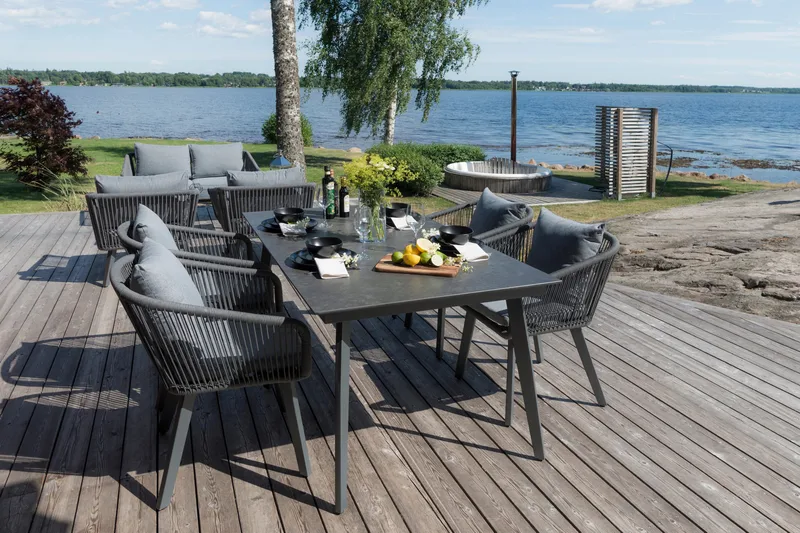 Hillerstorp Hunneslätt Utebord 90X150 Cm - Svart|Grå - Utemöbler & utemiljö - Utebord & trädgårdsbord - Matbord utomhus