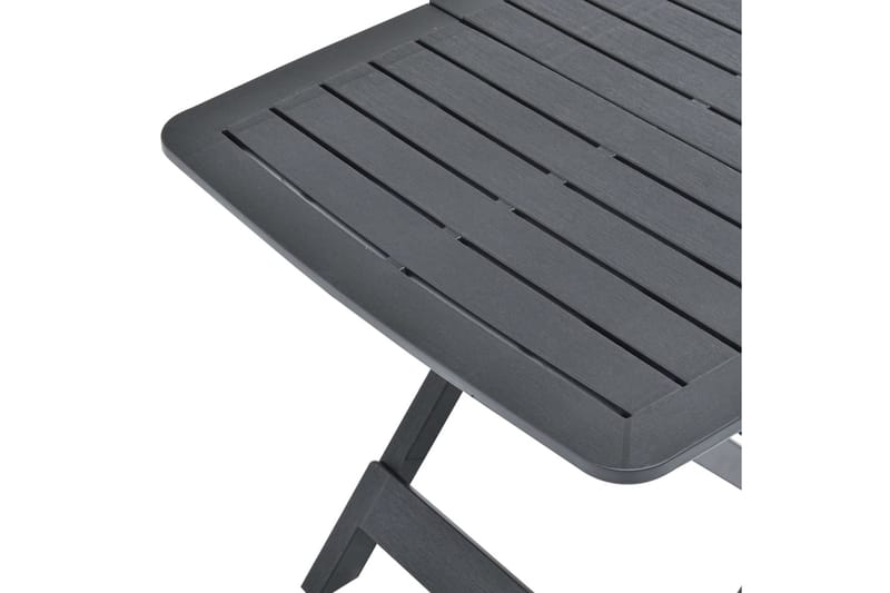 Hopfällbart trädgårdsbord antracit 79x72x70 cm plast - Grå - Matbord utomhus