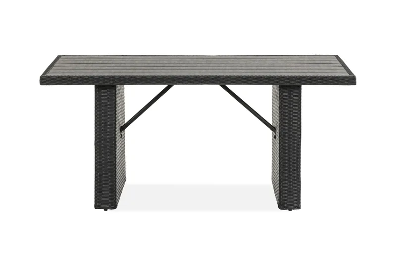 James Utebord 85x145 cm – Matbord utomhus i konstrotting med bordsskiva i Aintwood - Svart - Utemöbler & utemiljö - Utebord & trädgårdsbord - Matbord utomhus