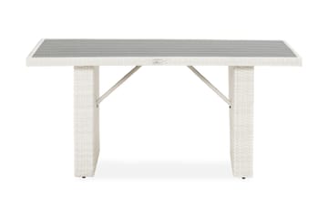 James Utebord 85x145 cm – Matbord utomhus i konstrotting med bordsskiva i Aintwood - Vit - Utemöbler & utemiljö - Utebord & trädgårdsbord - Matbord utomhus