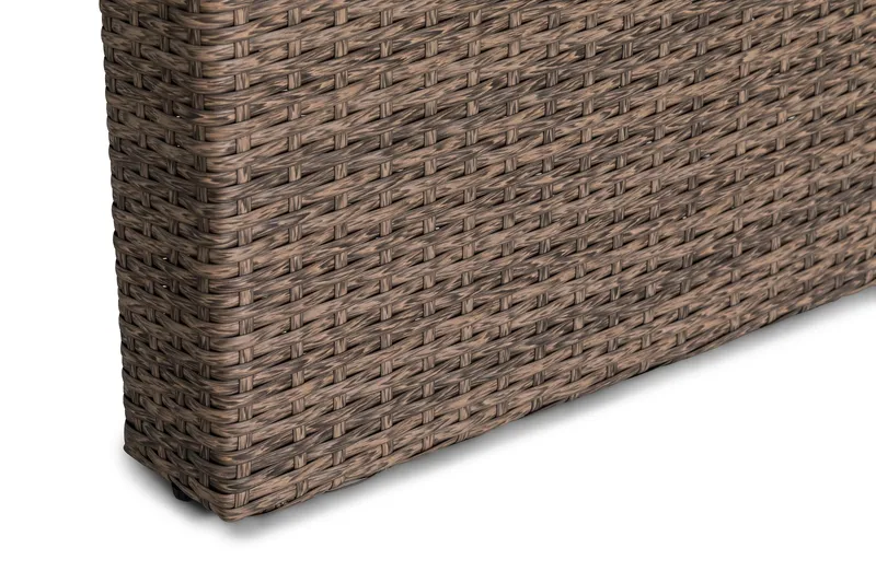 James Utebord 85x145 cm – Matbord utomhus i konstrotting med bordsskiva i Glas - Sand Brun - Utemöbler & utemiljö - Utebord & trädgårdsbord - Matbord utomhus