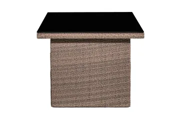 James Utebord 85x145 cm – Matbord utomhus i konstrotting med bordsskiva i Glas - Sand Brun - Utemöbler & utemiljö - Utebord & trädgårdsbord - Matbord utomhus