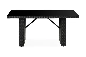 James Utebord 85x145 cm – Matbord utomhus i konstrotting med bordsskiva i Glas - Svart - Utemöbler & utemiljö - Utebord & trädgårdsbord - Matbord utomhus