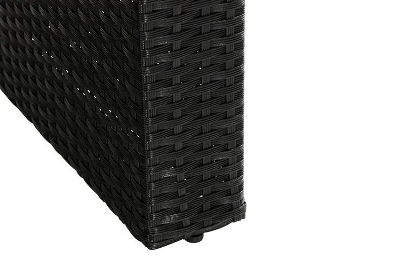 James Utebord 85x145 cm – Matbord utomhus i konstrotting med bordsskiva i Glas - Svart - Utemöbler & utemiljö - Utebord & trädgårdsbord - Matbord utomhus