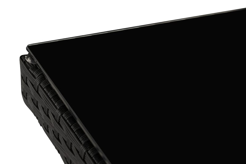 James Utebord 85x145 cm – Matbord utomhus i konstrotting med bordsskiva i Glas - Svart - Utemöbler & utemiljö - Utebord & trädgårdsbord - Matbord utomhus