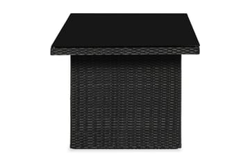 James Utebord 85x145 cm – Matbord utomhus i konstrotting med bordsskiva i Glas - Svart - Utemöbler & utemiljö - Utebord & trädgårdsbord - Matbord utomhus