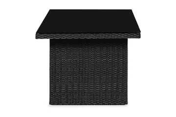 James Utebord 85x145 cm – Matbord utomhus i konstrotting med bordsskiva i Glas - Svart - Utemöbler & utemiljö - Utebord & trädgårdsbord - Matbord utomhus