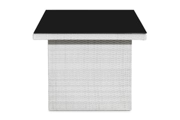 James Utebord 85x145 cm – Matbord utomhus i konstrotting med bordsskiva i Glas - Vit - Utemöbler & utemiljö - Utebord & trädgårdsbord - Matbord utomhus