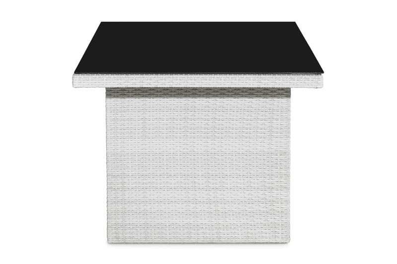 James Utebord 85x145 cm – Matbord utomhus i konstrotting med bordsskiva i Glas - Vit - Utemöbler & utemiljö - Utebord & trädgårdsbord - Matbord utomhus