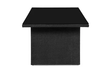 Majestic Matbord Utomhus 210x100 cm – Utebord i konstrotting med bordsskiva i Glas för Trädgård och Altan - Svart - Utemöbler & utemiljö - Utebord & trädgårdsbord - Matbord utomhus