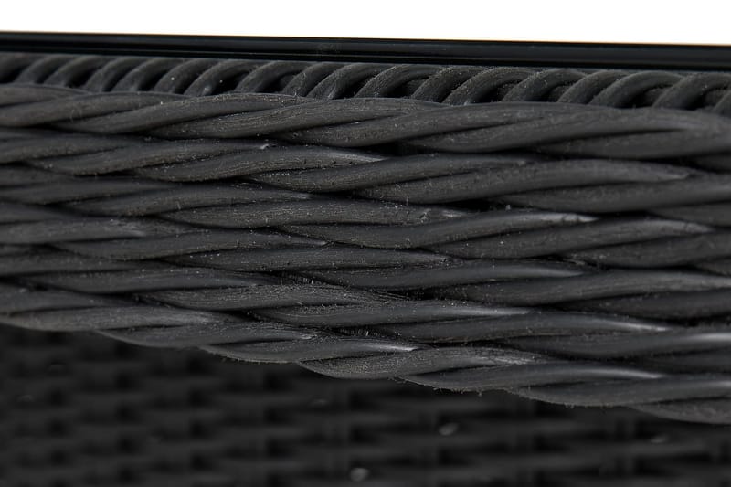 Marcus Stort Matbord Utomhus 200x100 cm – Utebord i konstrotting med glasskiva för Uteplats och Trädgård - Svart - Utemöbler & utemiljö - Utebord & trädgårdsbord - Matbord utomhus