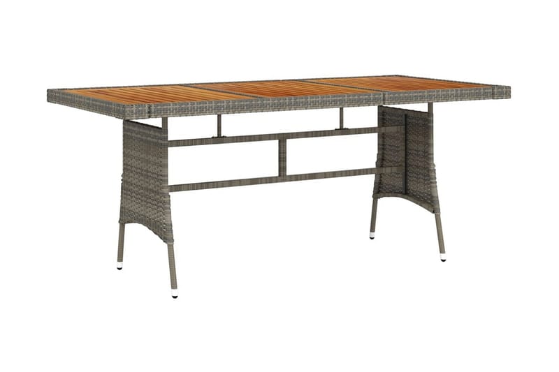 Matbord för trädgård grå 160x70x72 cm konstrotting och massi - Grå - Matbord utomhus