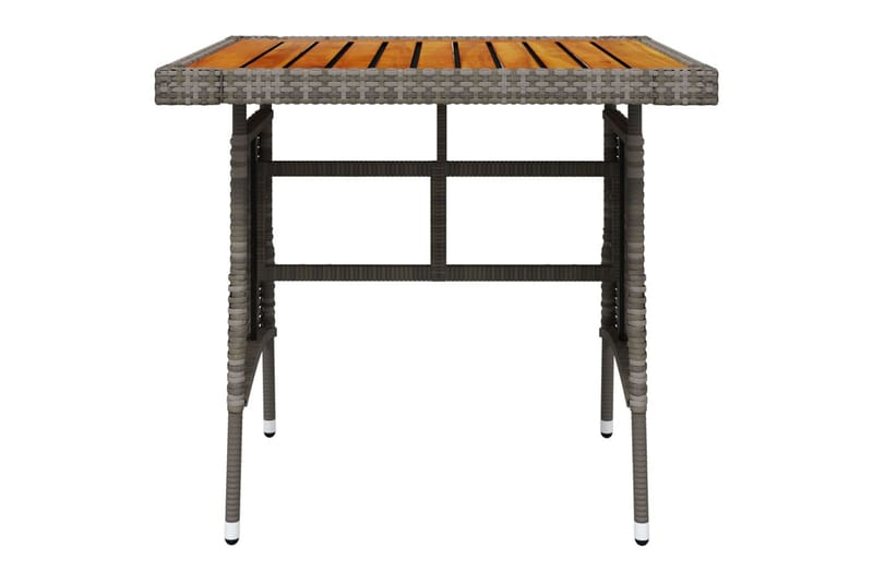 Matbord för trädgård grå 70x70x72cm konstrotting massiv akac - Grå - Matbord utomhus