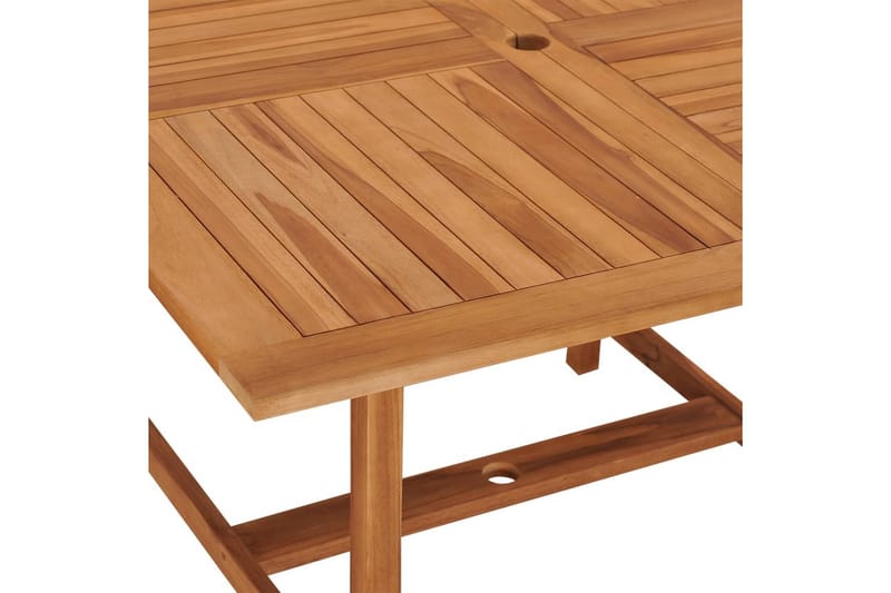 Matbord för trädgården 110x110x75 cm massiv teak - Brun - Matbord utomhus