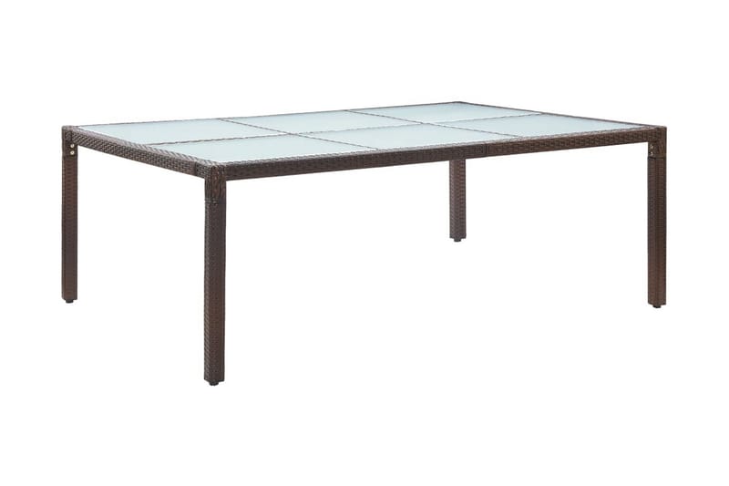 Matbord för trädgården brun 200x150x74 cm konstrotting - Brun - Matbord utomhus