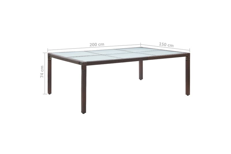 Matbord för trädgården brun 200x150x74 cm konstrotting - Brun - Matbord utomhus