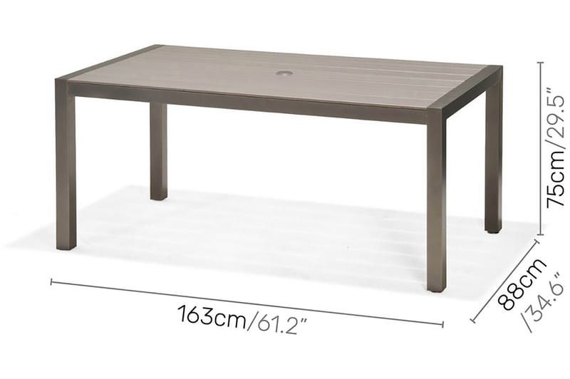 Matbord Solana 160 cm - Grå - Matbord utomhus