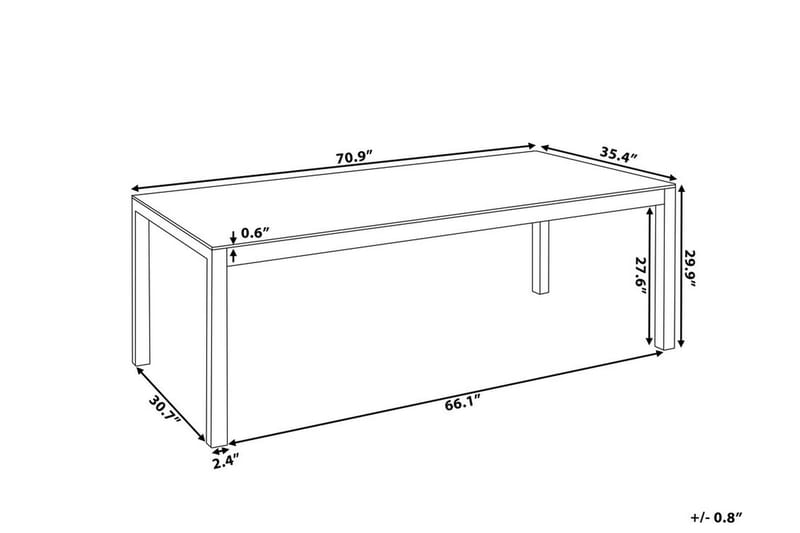 Matbord Utomhus Bacoli 180 cm - Grå - Utemöbler & utemiljö - Utebord & trädgårdsbord - Matbord utomhus