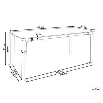 Matbord utomhus Feletto 90x180 cm Sten Vit - Vit - Utemöbler & utemiljö - Utebord & trädgårdsbord - Matbord utomhus