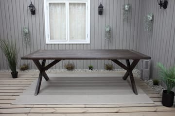 Matbord Utomhus Hains Fasta 220 cm - Brun - Utemöbler & utemiljö - Utebord & trädgårdsbord - Matbord utomhus