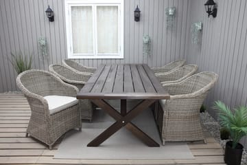 Matbord Utomhus Hains Fasta 220 cm - Brun - Utemöbler & utemiljö - Utebord & trädgårdsbord - Matbord utomhus