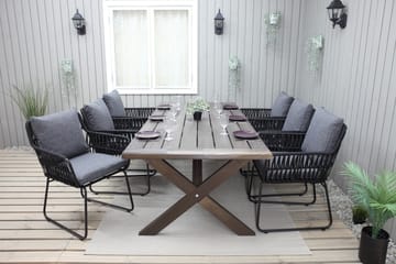 Matbord Utomhus Hains Fasta 220 cm - Brun - Utemöbler & utemiljö - Utebord & trädgårdsbord - Matbord utomhus