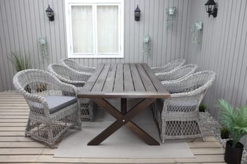 Matbord Utomhus Hains Fasta 220 cm - Brun - Utemöbler & utemiljö - Utebord & trädgårdsbord - Matbord utomhus