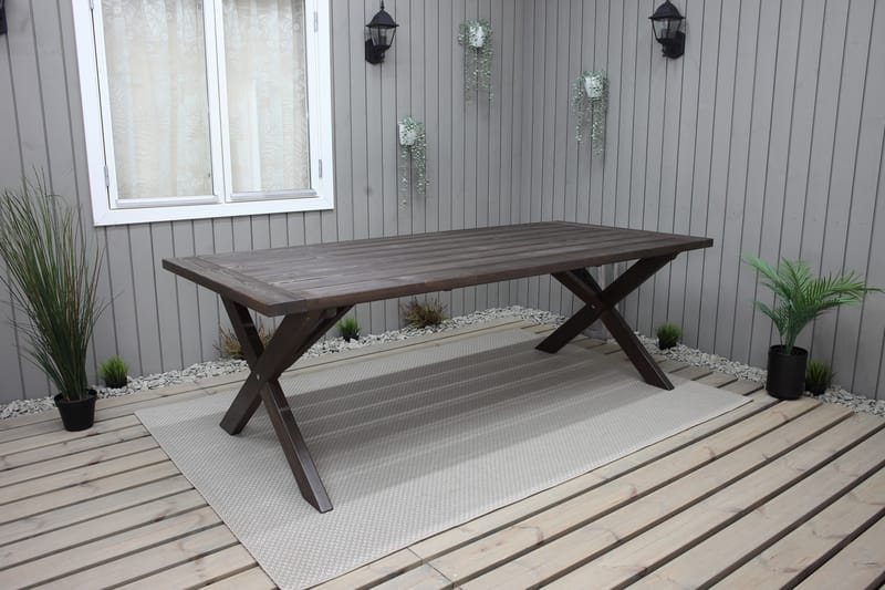 Matbord Utomhus Hains Fasta 220 cm - Brun - Utemöbler & utemiljö - Utebord & trädgårdsbord - Matbord utomhus