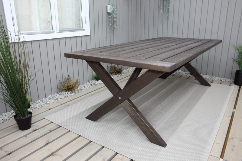 Matbord Utomhus Hains Fasta 220 cm - Brun - Utemöbler & utemiljö - Utebord & trädgårdsbord - Matbord utomhus