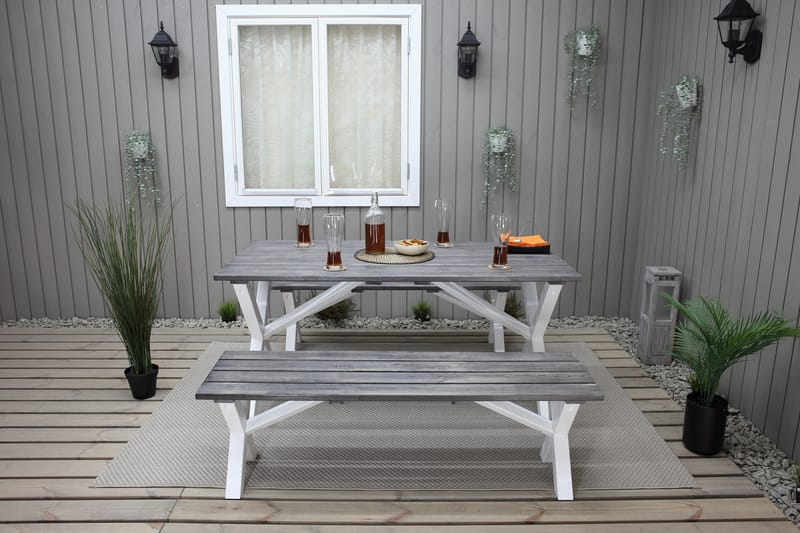 Matbord Utomhus Scottsdale 150 cm Grå/Vit - KWA - Utemöbler & utemiljö - Utebord & trädgårdsbord - Matbord utomhus