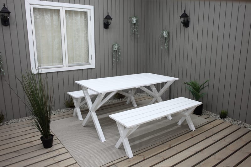 Matbord Utomhus Scottsdale 150x77 cm Vit - KWA - Utemöbler & utemiljö - Utebord & trädgårdsbord - Matbord utomhus