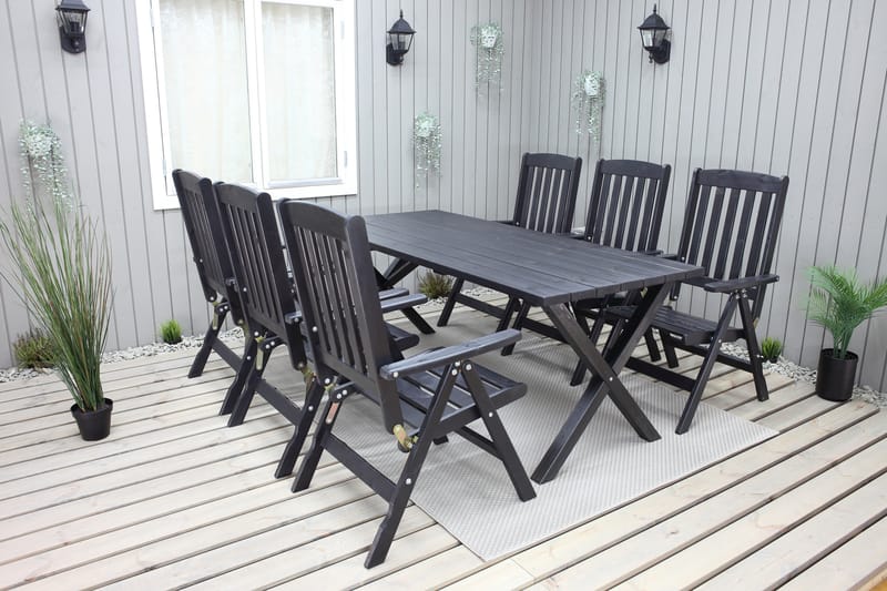 Matbord Utomhus Scottsdale 190 cm Svart - KWA - Utemöbler & utemiljö - Utebord & trädgårdsbord - Matbord utomhus