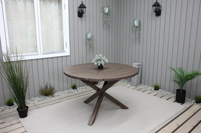 Matbord Utomhus Scottsdale Runt 112 cm - Brun - Utemöbler & utemiljö - Utebord & trädgårdsbord - Matbord utomhus