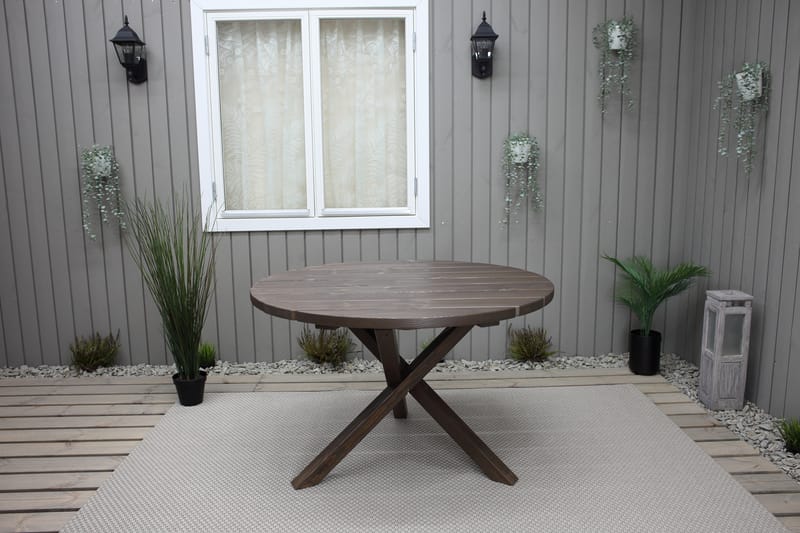 Matbord Utomhus Scottsdale Runt 112 cm - Brun - Utemöbler & utemiljö - Utebord & trädgårdsbord - Matbord utomhus