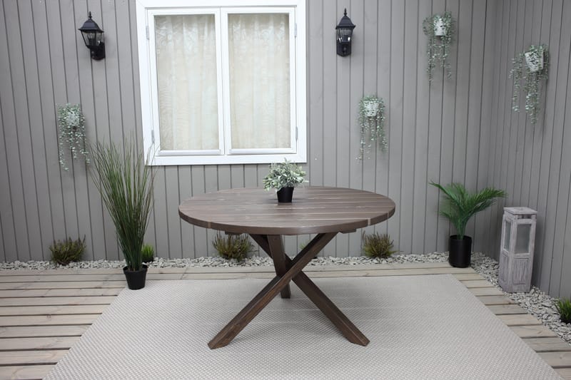 Matbord Utomhus Scottsdale Runt 112 cm - Brun - Utemöbler & utemiljö - Utebord & trädgårdsbord - Matbord utomhus