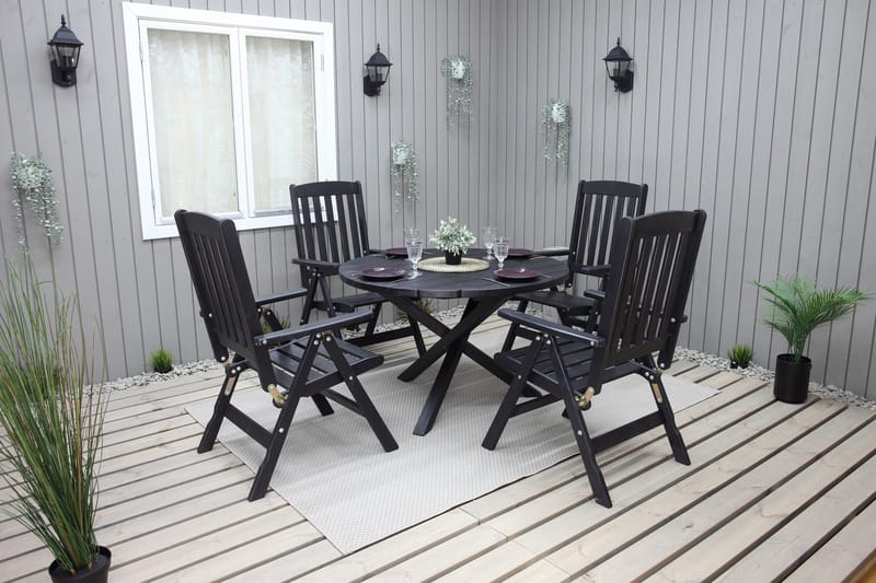 Matbord Utomhus Scottsdale Runt 112 cm - Kaffesvart - Utemöbler & utemiljö - Utebord & trädgårdsbord - Matbord utomhus